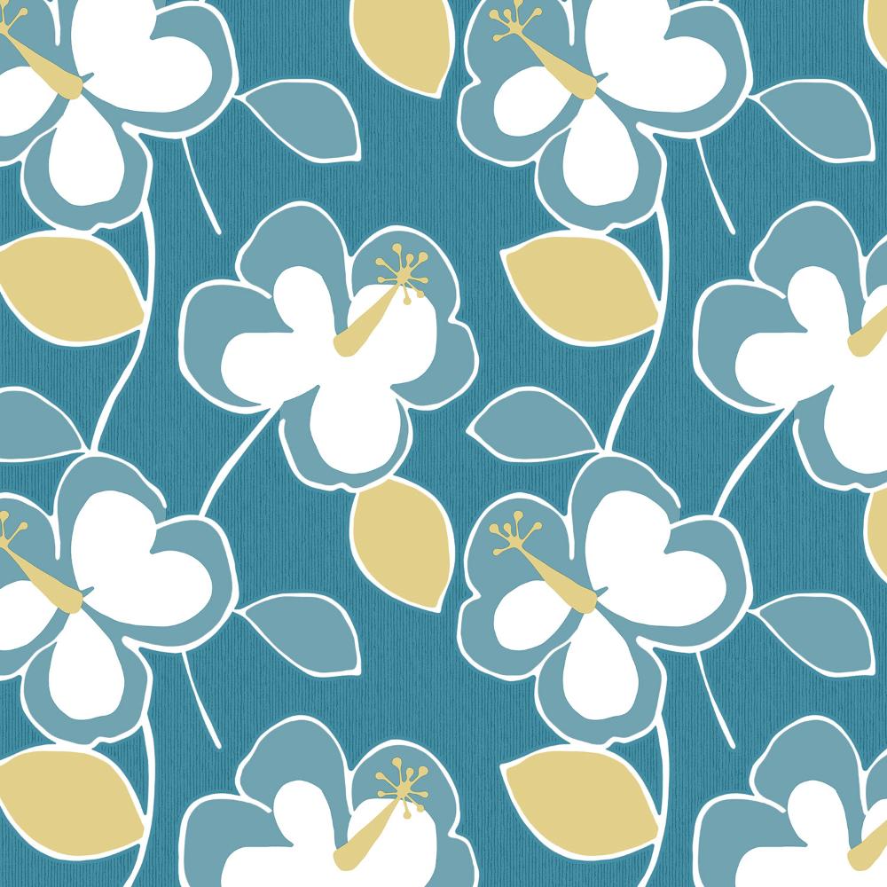 Patton Wallcoverings JJ38015 Rewind Flower Power In Turquoise And Lime Wallpaper 